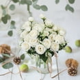 thumbnail image 2 of 5 Bunches Roses Artificial Flowers, Fake Roses Silk Hydrangea Flower Bouquet, for Wedding Party Table Centerpieces Floral Arrangement Home Kitchen Decor (White), 2 of 7