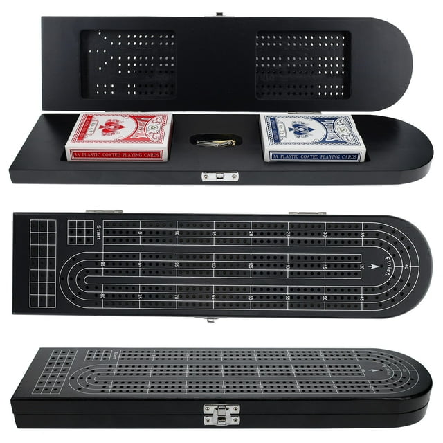 Set de juego de mesa Cribbage Pacific Shore Games de madera negra