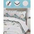thumbnail image 3 of Full Size Quilt Bedding Set, Teal Pumpkins Fall Reversible Summer Quilt 3 Pieces, Thanksgiving Autumn Leaves Wood Grain Lightweight Bedspreads Coverlets with 2 Pillow Shams for All Seasons, 3 of 5