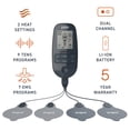 thumbnail image 4 of Pure Enrichment PurePulse Trio TENS & EMS Muscle Stimulator + Heat - Advanced Relief with 9 TENS Modes, 7 EMS Modes, 2 Heat Settings, Dual Channels + Convenient Portable Belt Clip & Storage Bag, 4 of 10