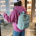 thumbnail image 2 of Mochila de pana de color liso para mujeres, niñas y estudiantes, 2 of 10