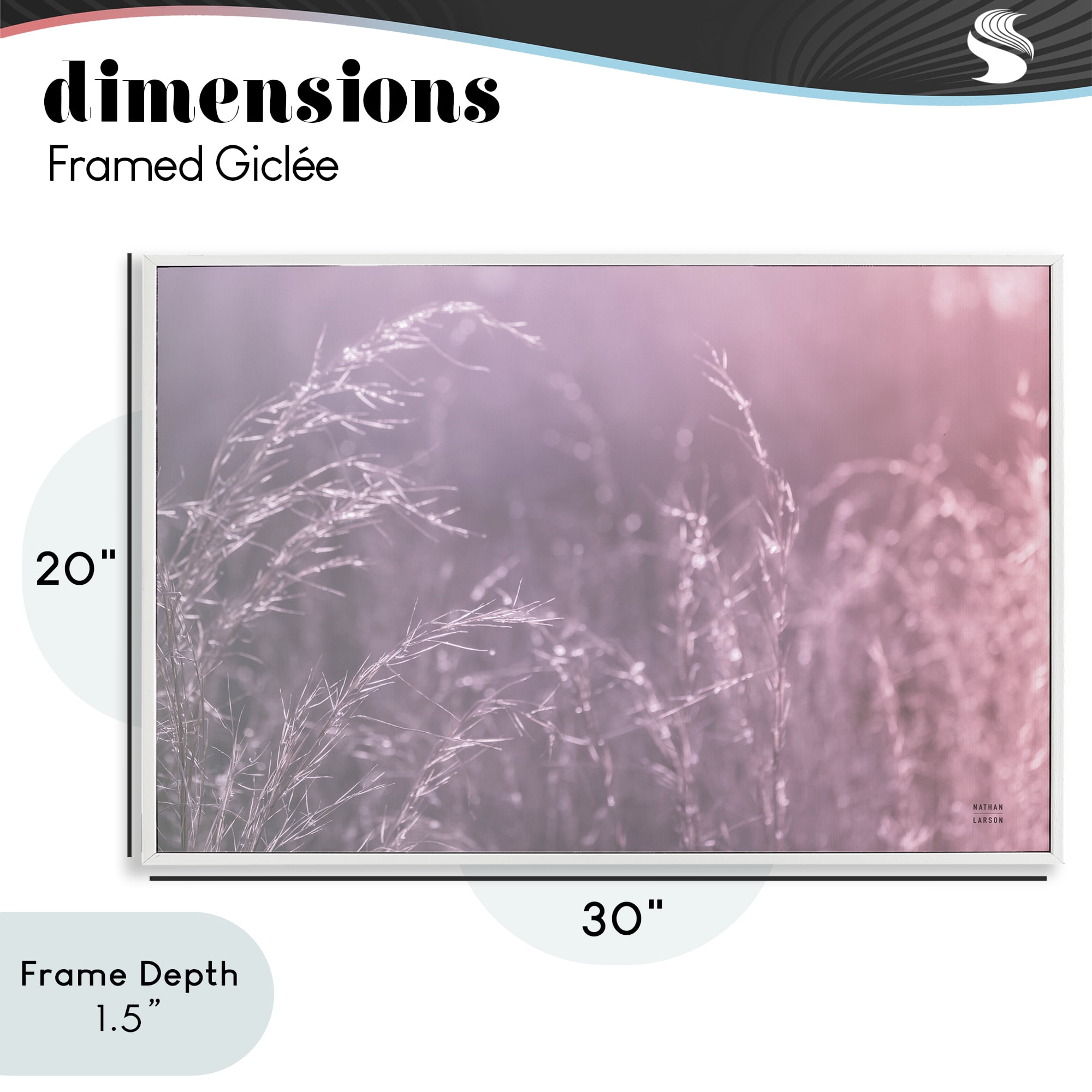 Stupell Industries Pink Meadow at Dawn White Framed Giclee Art, design by Nathan Larson