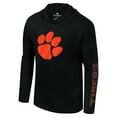 thumbnail image 2 of Men's Colosseum Black Clemson Tigers Color Pop Active Blend 2-Hit Long Sleeve Hooded T-Shirt, 2 of 3