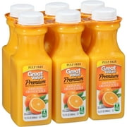 Great Value Premium Pulp Free Orange Juice, 13.5 Fl. Oz., 6 Count