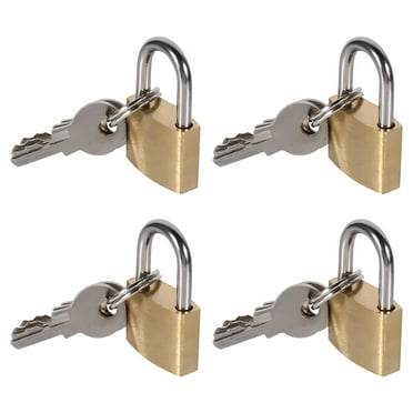 DINHEAROM Brass Padlock for Travelers with Rust Proof Function Mini Style 4Pcs 1.14X0.71X0.28In