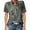 Gray, variant on Women's Short Sleeve Floral V Neck Tops, KZKR Casual Tunic Blouse Loose Shirt Button Up Henley Shirt