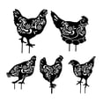thumbnail image 2 of Paquete de 5 estacas de Metal para jardín de pollo, adorno decorativo para césped, calzadas, aceras, estatua de silueta, decoración de patio trasero, 2 of 9