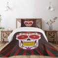 thumbnail image 3 of Ambesonne Sugar Skull Quilted Bedspread Set 2 Pcs, Catrina Art Ornate, Twin Size, Multicolor, 3 of 6