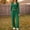 Green, variant on 2-Piece V-Neck Long Sleeve Sleepwear Pajama Set for Women Wide Leg Pants Soft Casual Travel Wear Pajamas
