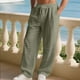 thumbnail image 4 of Pantalones largos para hombre, de ocio, con bolsillo, cordón, tubo recto, sueltos, fáciles de doblar, de moda, de poliéster, 4 of 9