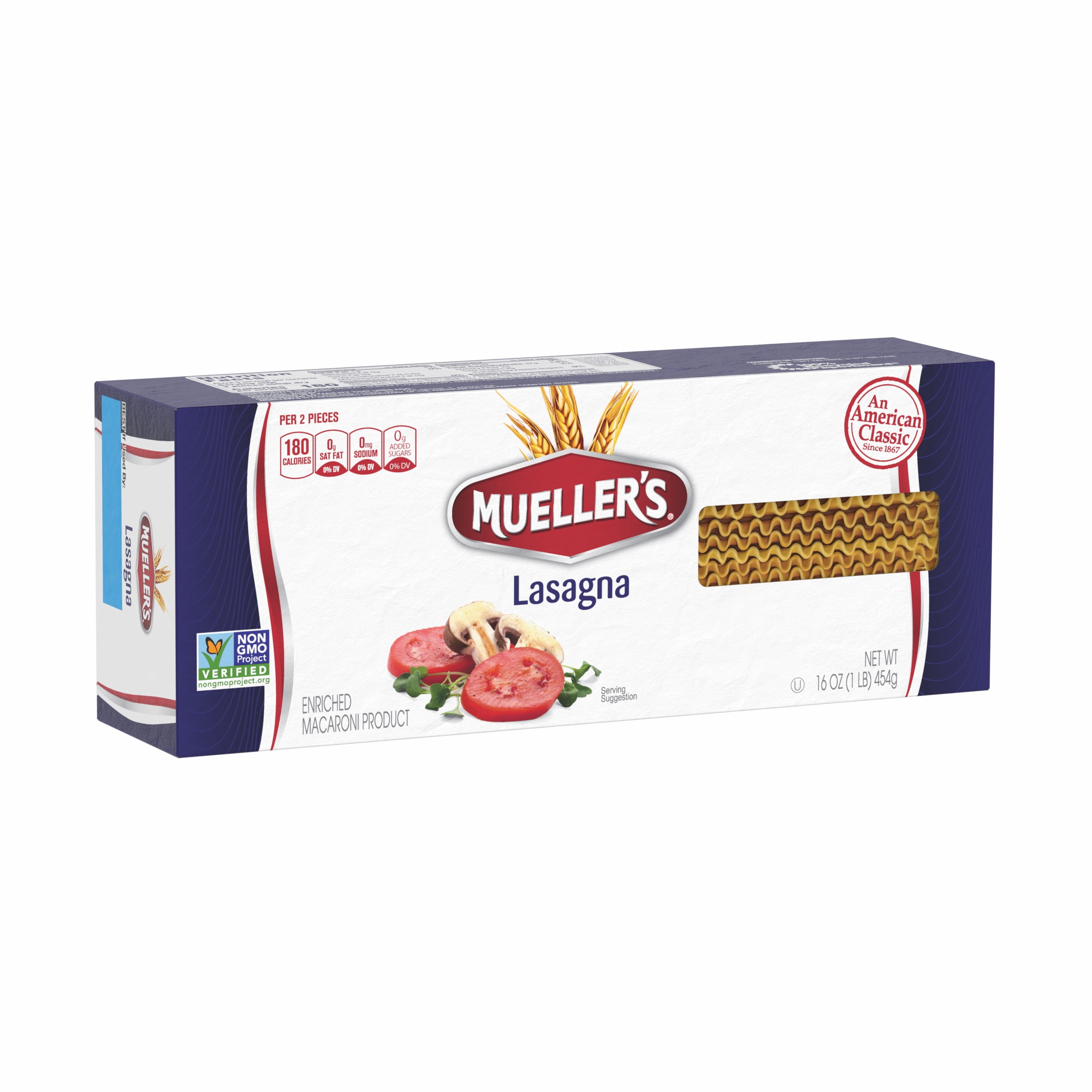 (3 pack) Mueller's Sodium-Free, Cholesterol-Free Lasagna Pasta, 16 oz (Shelf-Stable)