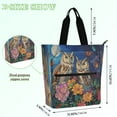 thumbnail image 2 of BZSMCE Book Tote Bag Casual Style Creatively Moonlit Owl Duo Printed, 2 of 7