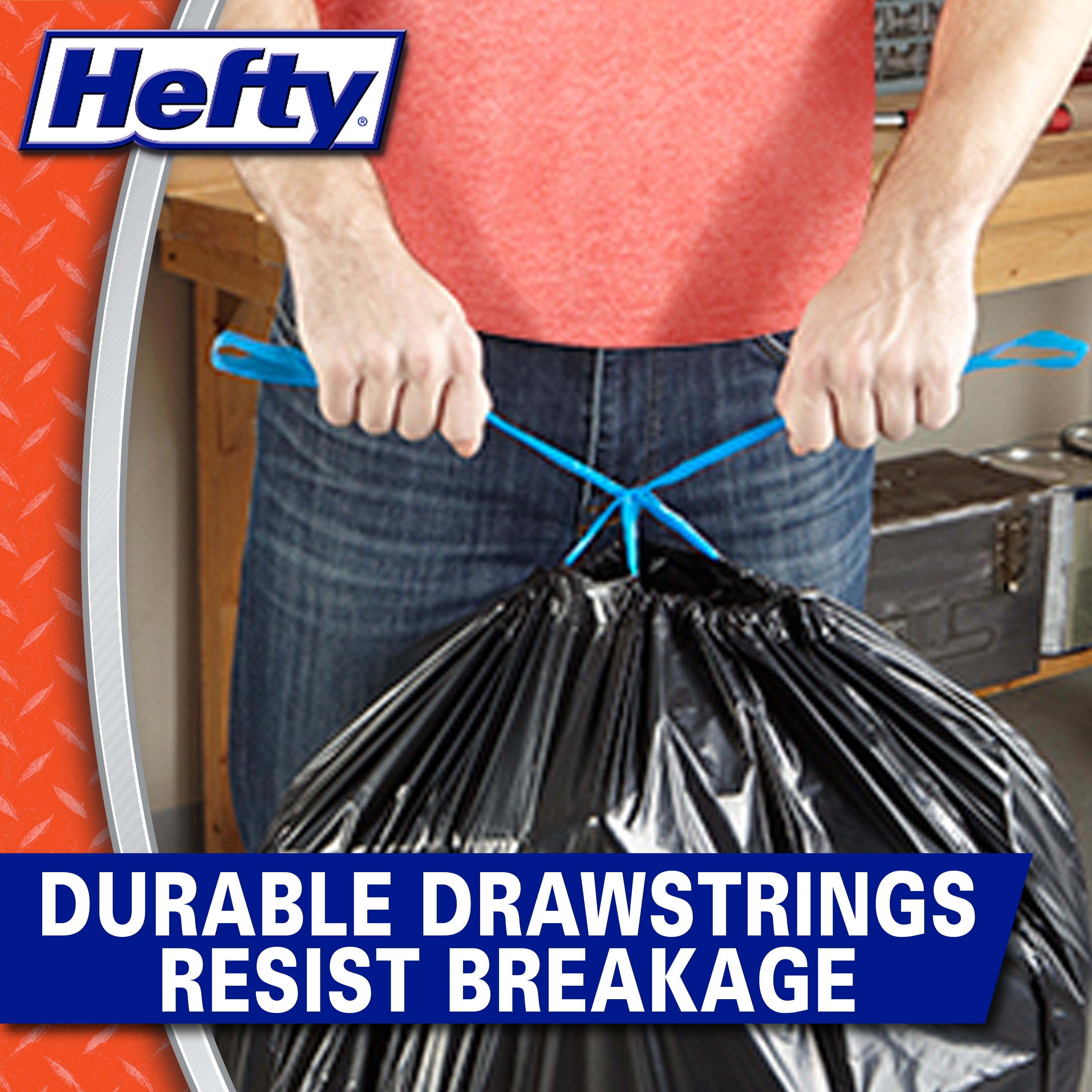 Hefty Steel Sak 39 Gallon Heavy Duty Trash Bags, 28 ct