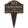 thumbnail image 2 of Yard Stake Sign Private Property No Trespassing Weatherproof Aluminum Security Sign For Outdoor Garden Home And Business Black 1Pack, 2 of 4