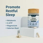 Snap Supplements Sleep Support with Melatonin and Valerian Root, 120 Capsules, 2-Pack, Easy-to-Use Capsule Format, For complex supports relaxation and restful sleep support, Nighttime support