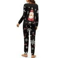 thumbnail image 3 of Yuyamidu Snowman Sleepwear for Women Loungewear Pajama Set of 2 Candy Canes Long Sleeve Night Pants and Shirt Size M Casual Nightwear Christmas Daily Wear Clothes, Black, 3 of 7