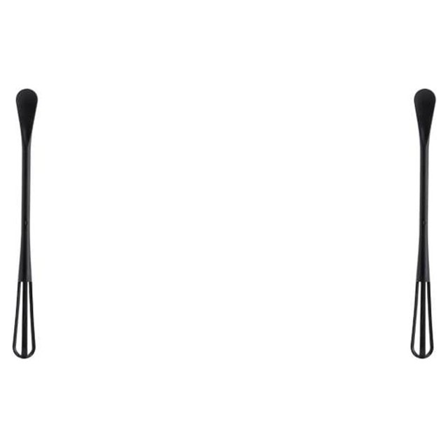 Batidor de huevos Monstrate Cuchara de condimento Espumador de leche lavable Utensilios de cocina Negro 2Conjunto