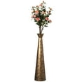 thumbnail image 5 of Brushed Paint Unique Straight Design Metal Decorative Floor Vase Flower Holder for Entryway, Living Room, or Dining, 5 of 10