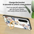 thumbnail image 4 of Nalacover for Samsung Galaxy S23 Plus Slim Case,Exquisite Floral Pattern 360 Rotating Diamond Ring Holder Anti-Scratch Soft TPU Silicone Bumper Rubber Tempered Glass Back Cover, Blue Flower, 4 of 11