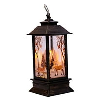BOPORO Vintage Style Lantern,Flickering Flame Effect Tabletop Lantern Indoor/Outdoor Hanging Lantern,Decorative Candle Lantern christmas lights indoor A