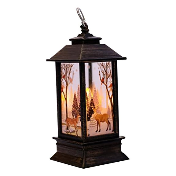 BOPORO Vintage Style Lantern,Flickering Flame Effect Tabletop Lantern Indoor/Outdoor Hanging Lantern,Decorative Candle Lantern christmas lights indoor A