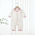 thumbnail image 2 of THDHVS Newborn Onesies Girl,Baby Clothes for Girls,Newborn Baby Summer Thin Quarter Sleeve Air-conditioned Suit Jumpsuit Climbing Suit Print Pajamas Pink 2-4 Months, 2 of 3
