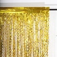 thumbnail image 6 of BalsaCircle Metallic Gold 3x6 feet Curly Foil Tassels Fringe Backdrop Curtains Party Events Decorations Supplies, 6 of 8