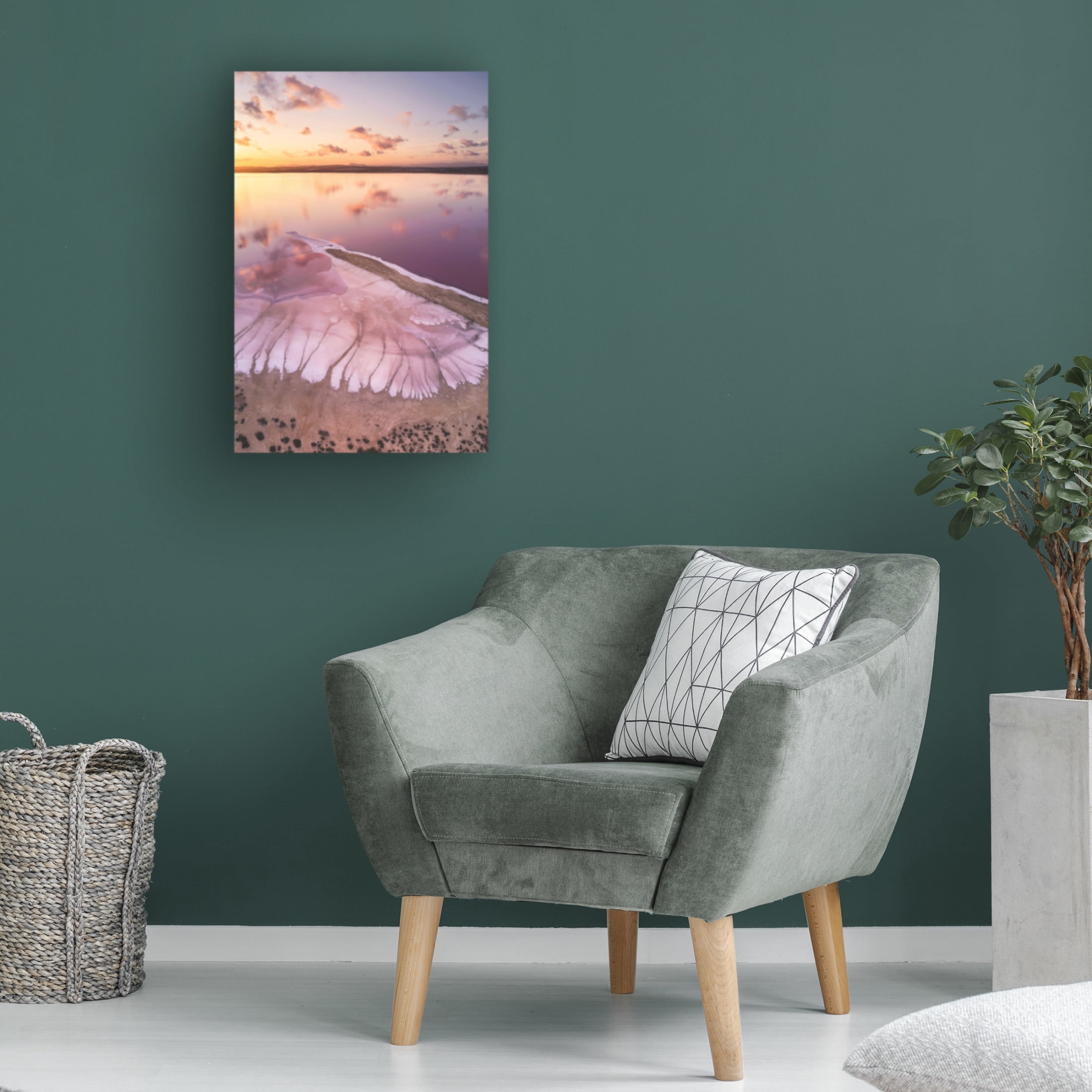 Canvas Wall Art - Antonio Carrillo Lopez 'Pink Lake' Wall Art for Living Room, Bedroom, or Office D?cor by Trademark Fine Art - 16 x 24 Inches