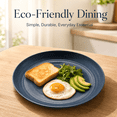 thumbnail image 3 of 10 Inch Wheat Straw Dinner Plates, Set of 8 Unbreakable Plates, Microwave & Dishwasher Safe, Lightweight Modern Tableware, Reusable Dinner Plates for Kitchen Daily Use(Dark Blue), 3 of 8