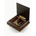 thumbnail image 2 of Gorgeous Handcrafted Natural Wood Tone Musical Jewelry Box with Holy Cross Inlay - Rhapsody in Blue - SWISS, 2 of 2