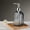 Gray, variant on Horizontal Stripe Glass Soap Dispenser,Press-Type Liquid Bottle for Hand Soap and Shampoo,Refillable 350ml Container with Elegant Texture and Multiple Color Options for Bathroom or Kitchen