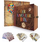 Our Adventure Book 146-Page DIY Handmade Scrapbook, Embossed Leather Cover - Ideal for Memories, Anniversary, Wedding, and Best Friend Gift - Inspired by the 'Up' Saga(Ball - Our Adventure Book)