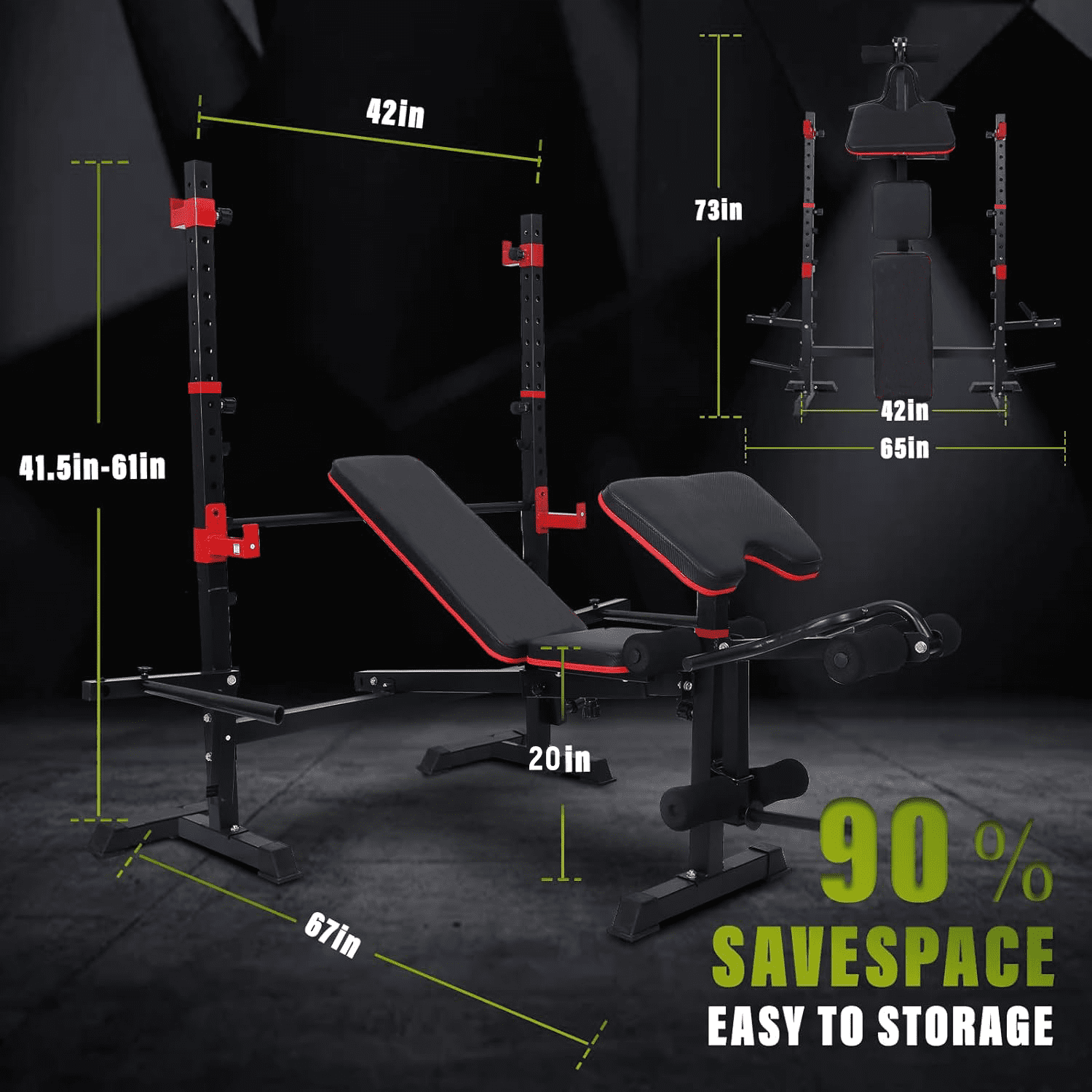 PUATUL 1500LBS 6 IN 1 Olympic Weight Bench Set with Leg Developer and Leg Curl