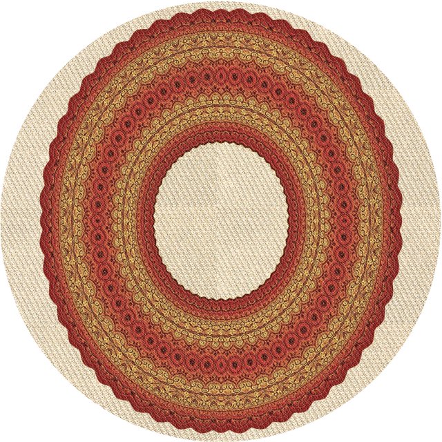 Ahgly Company Tapis Rond Lavable en Machine Intérieur Rouge Pamplemousse Transitionnel, 5 Pieds Rond