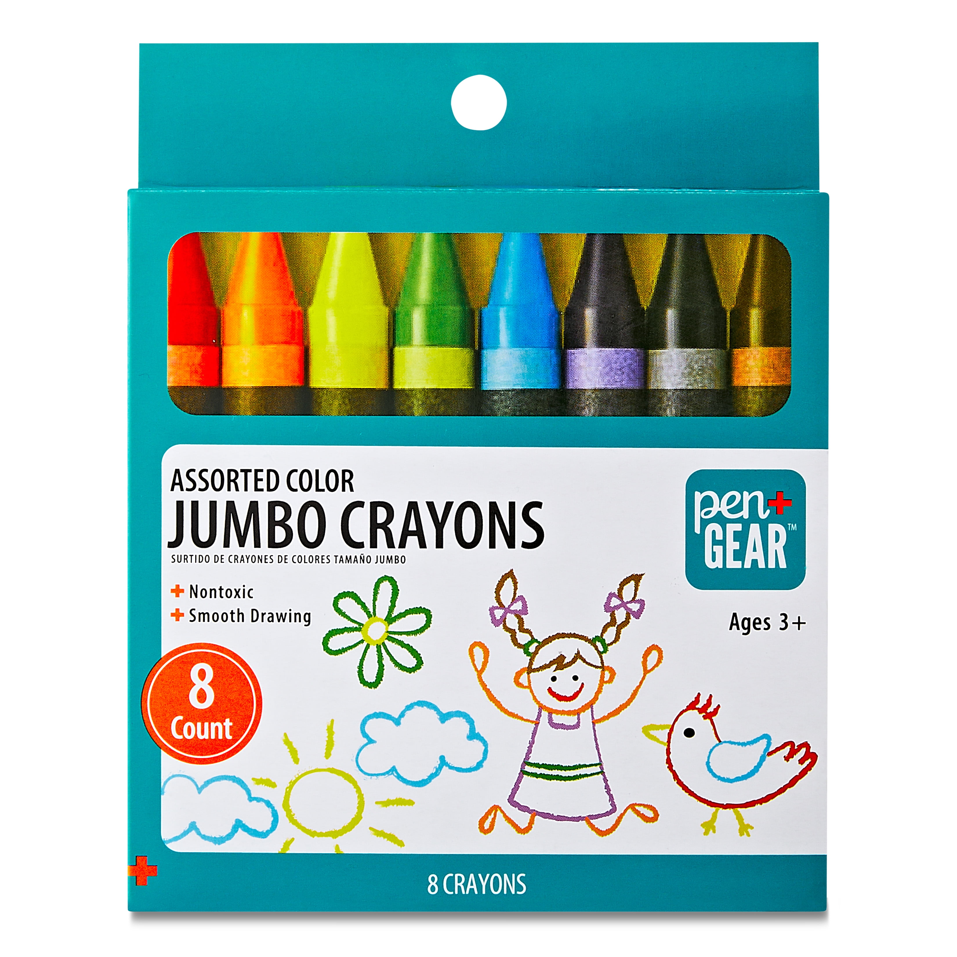 Jumbo Crayons, Assorted Colors, 8/Box Jumbo Crayons, Assorted Colors, 8/Box