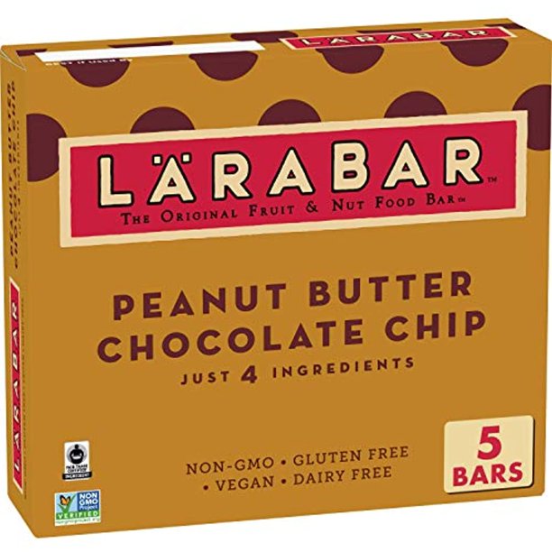 Larabar Gluten Free Bar, Peanut Butter Chocolate Chip, 1.6 Oz Bars (5