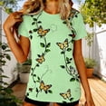 thumbnail image 2 of Enjoytime Women's Blouses Floral Printed Round Neck Short Sleeve Shirts Spring Fashion Dressy Business Casual Tops, 2 of 7