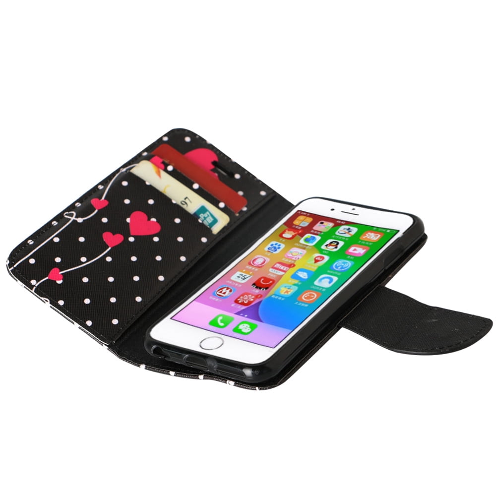 Vegan Leather Folio Phone Stand Case With Magnetic Closure For iPhone 6 or 6s