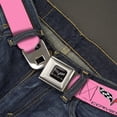 thumbnail image 2 of GM General Motors Belt, Seatbelt Buckle Belt, C6 Logo Repeat Pink Black, 30 to 44 Inches, 2 of 9
