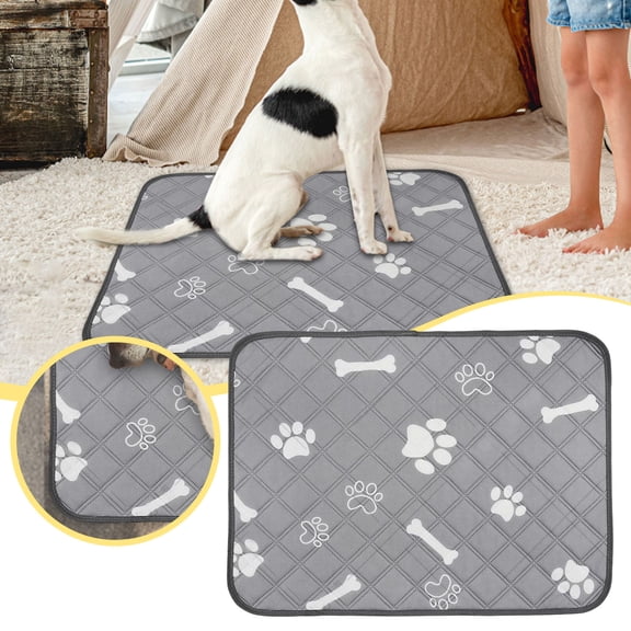 Washable Pee Pads for Dogs 35.4"X29.5", Absorbent Reusable Training Dog Pads Pet Puppy Pads, Non- Potty Pads for Whelping Playpen Crate Bed, Grey (1 Pack, B)