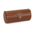thumbnail image 2 of Deago Watch Roll Display Box Leather Travel Case Organizer Wrist Watches 3-Slot Storage Pouch (Brown), 2 of 8