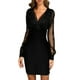 thumbnail image 1 of Vestido mini de manga larga para mujer, elegante, con lentejuelas, corto, ajustado, de encaje, 1 of 6