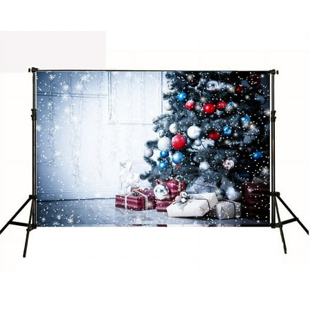 Image of HelloDecor 7x5ft Winer Snowflake Photography Backdrops Christmas Tree Background for Children Photo Backdrop