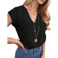 thumbnail image 1 of UVN Blusas de Verano para Mujer con Cuello en V y Manga Corta Tipo Gorra Blusas Casuales de Negocios Tops de Trabajo para Mujer, 1 of 8