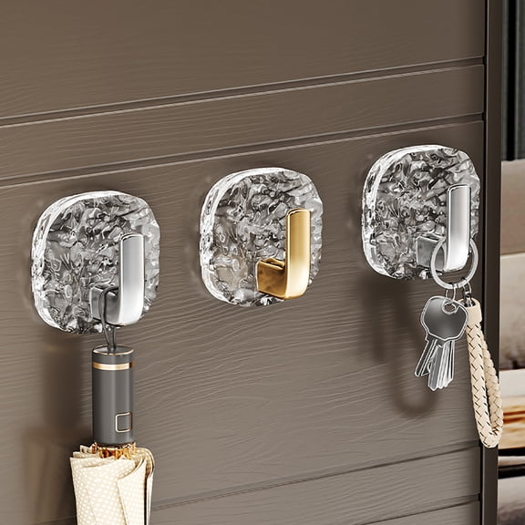 4PC All-Purpose Large Adhesive Hooks, Durable Portable Perforation-free Bag Hook, Multi-functional Seamless Hook, Heavy Duty Adhesive Hooks, Hanger Behind The Door Bathroom Headband Storage Rack