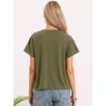 thumbnail image 3 of DARING DIVA Women's Summer Short Sleeve Tops V Neck Basic Tee Shirts Blouses XS Green, 3 of 6