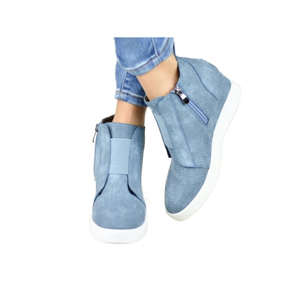 zippered low heeled ankle boots