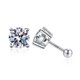 thumbnail image 1 of Pendientes de rosca de plata esterlina S925 para mujer, con cuatro garras, diamantes de imitación de moissanita, unisex, pendientes de moissanita, 1 of 5