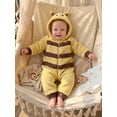 thumbnail image 4 of Cjfdfy Toddler Baby Boys Girls Halloween Bee Costume Cute Fleece Long Sleeve Hooded Jumpsuit Infant Snowsuit Halloween Cosplay Clothes Warm Fall Winter Clothes Cute Bee Hooded Zipper Jumpsuit, 4 of 9