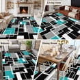 thumbnail image 5 of 8x10 Area Rugs for Living Room, Teal Blue Black Geometric Non Slip Area Rugs for Kitchen Bedroom Entryway, Modern Abstract Art Block Washable Carpet Runner Rug Floor Mats for Bedroom Home Decor, 5 of 8